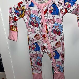 Disney Pink and Red Character Kids Footie